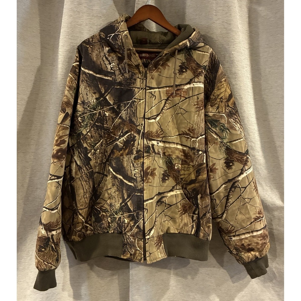 Dri-Duck Vintage Real Tree Coat Mens 90s Full Zip-up‎ Quilted Bomber Jacket XXL